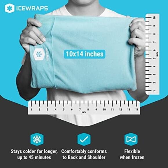 NWT ICEWRAPS Unisex Reusable Ice Pack Soft Fabric Cover,blue-Size 10x14 - Picture 3 of 4